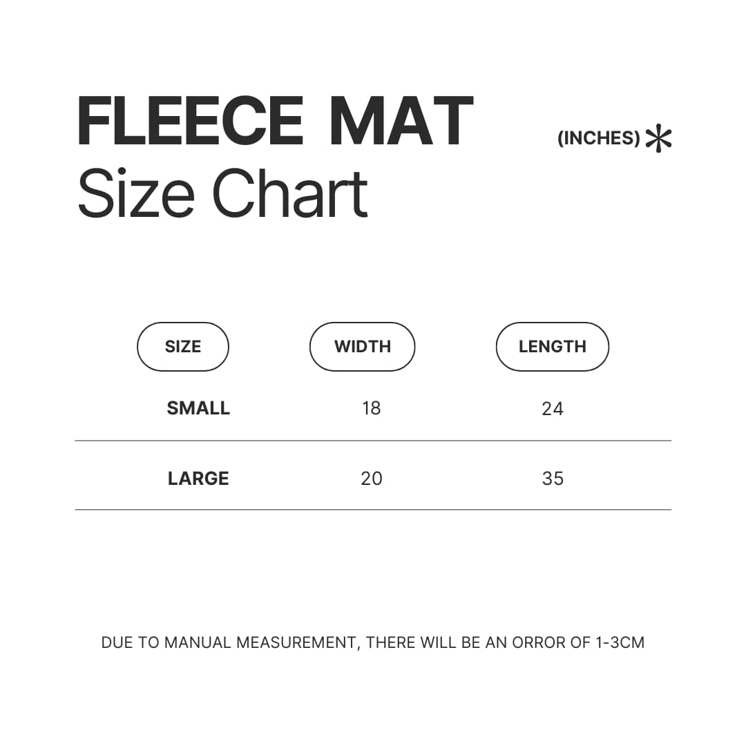 Fleece Mat Size Chart - Attack On Titan UK Shop