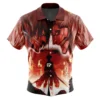 Burning Attack on Titan Short Sleeve Hawaiian Shirt FRONT Mockup - Attack On Titan UK Shop