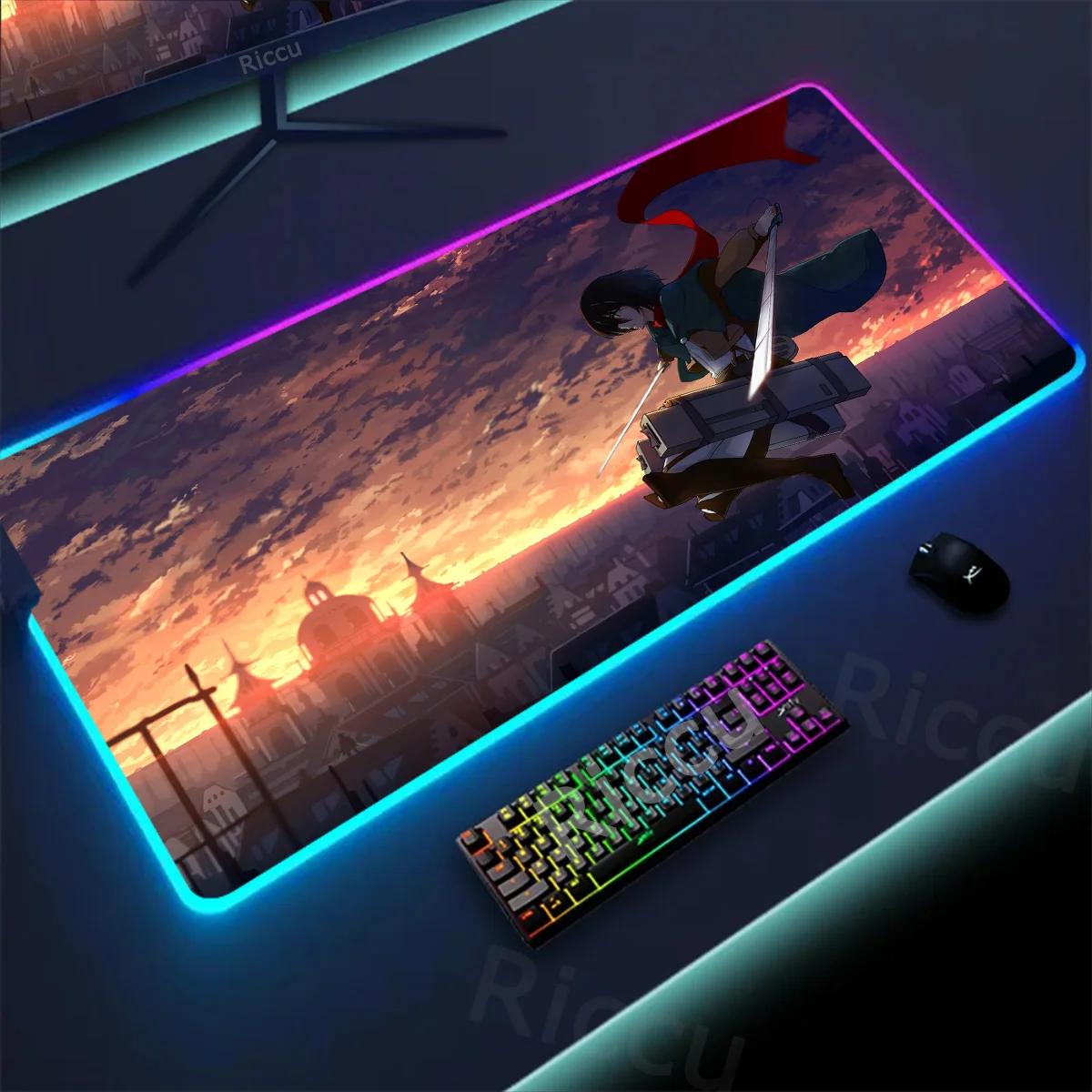 Attack On Titan Mikasa Retro Design Mouse Pad