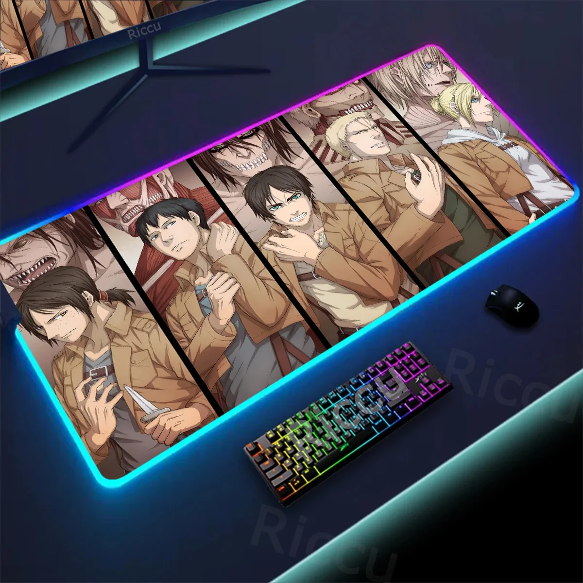 Attack On Titan Character With Their Titan Mouse Pad