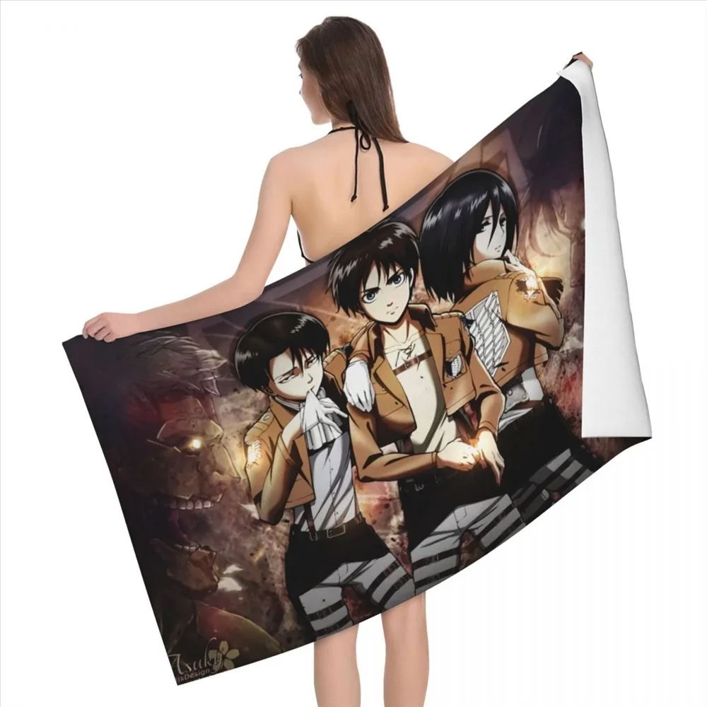 Anime Attack on Titan Male Characters Beach Towel