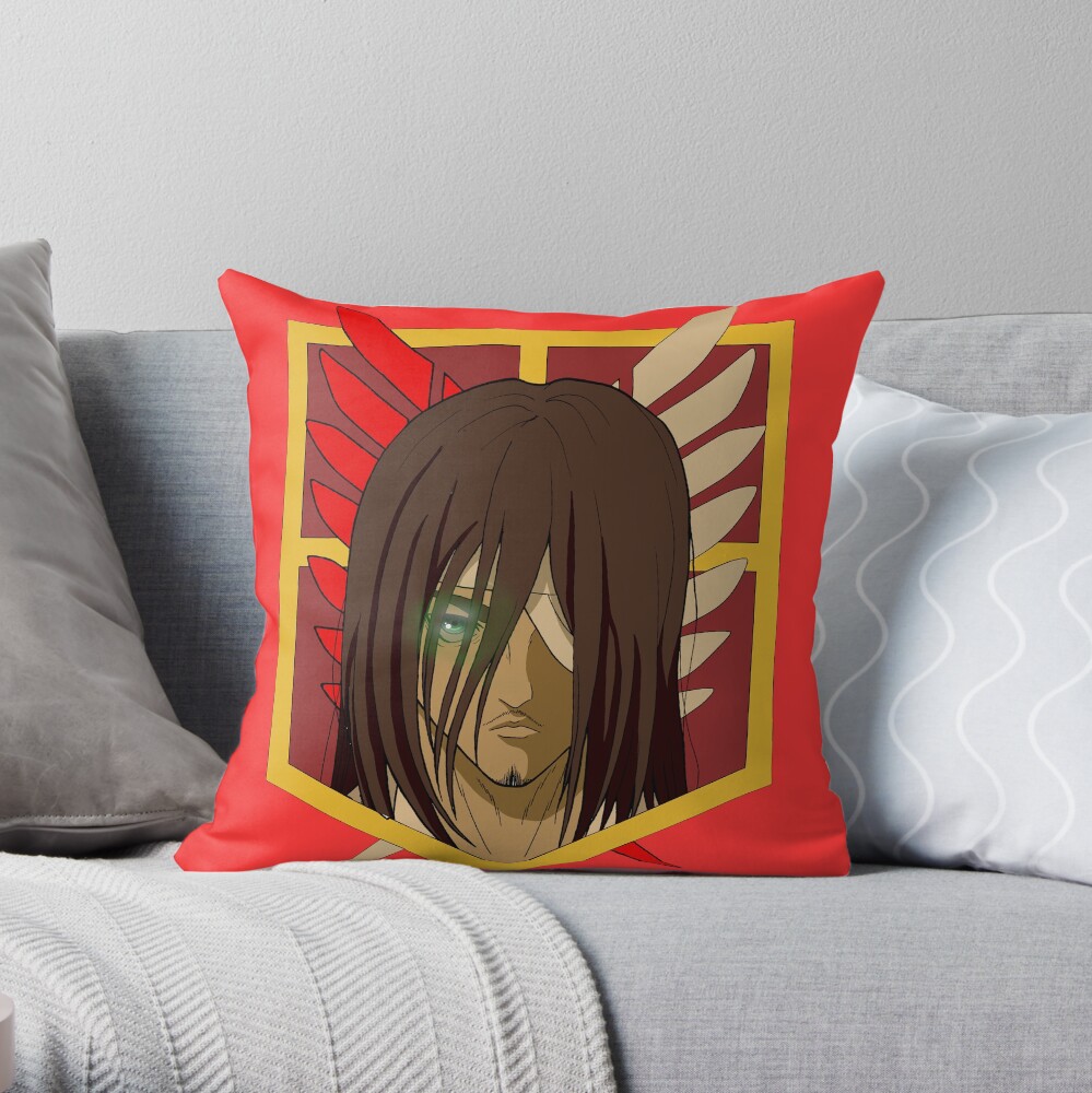 Eren Monster Anime Throw Pillow