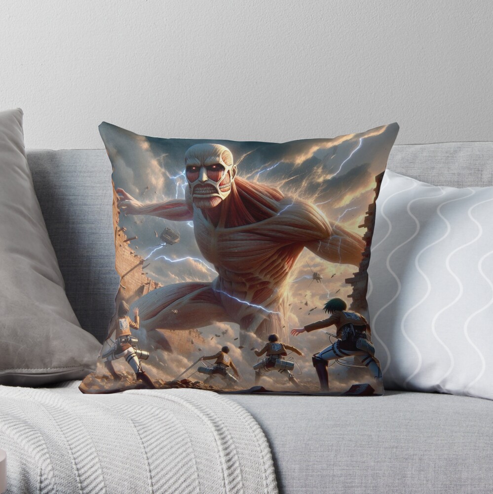 Titan Destroys Walls Throw Pillow