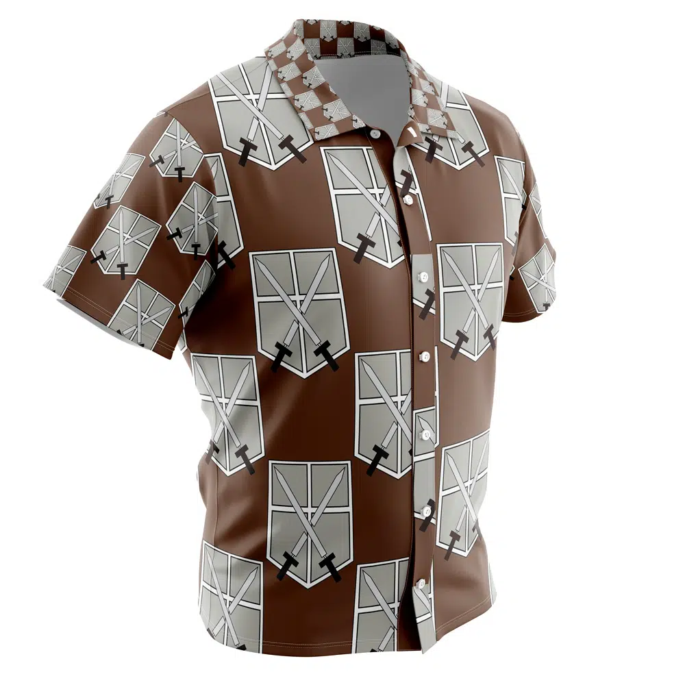 Training Corps Attack on Titan Button Up Hawaiian Shirt - Image 2
