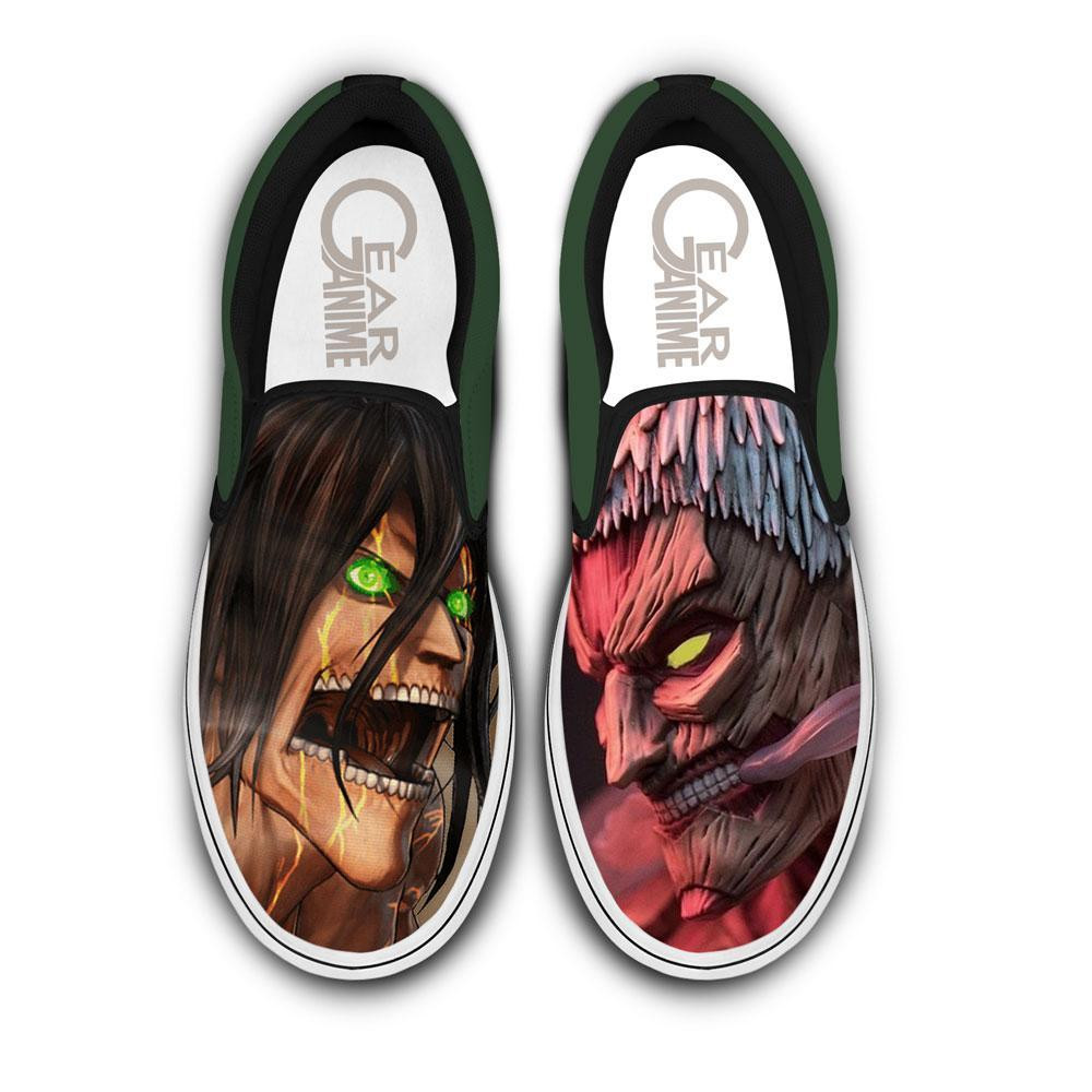 Attack vs Armored Titan Slip-On Canvas Anime Shingeki Shoes