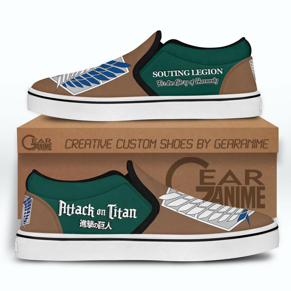 AOT Wing of Freedom Slip-On Canvas Symbol Anime Shingeki Shoes - Image 2
