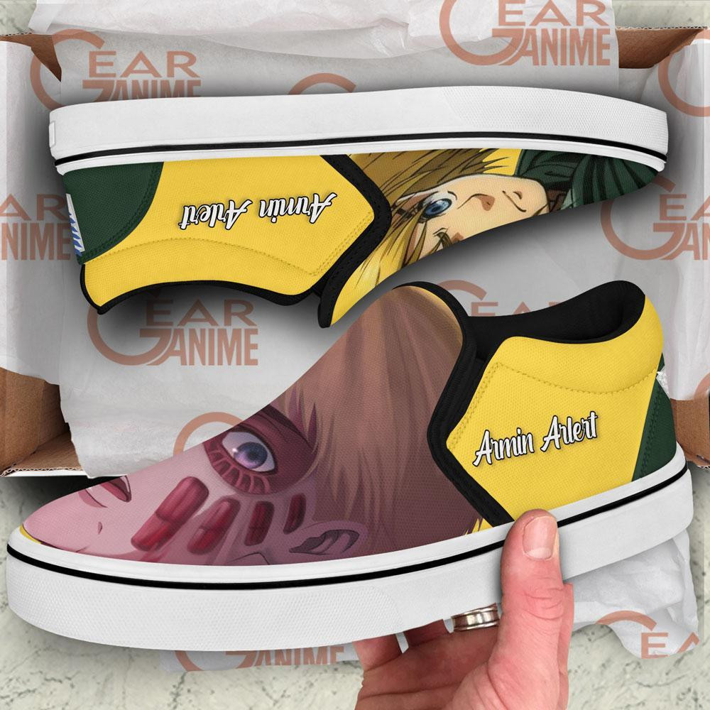 Armin Arlert Slip-On Canvas Anime Attack On Tian Shoes - Image 2