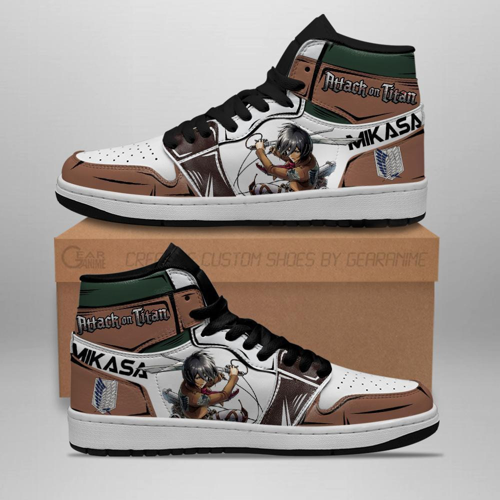 Mikasa Ackerman Custom High-Top Sneakers Shingeki