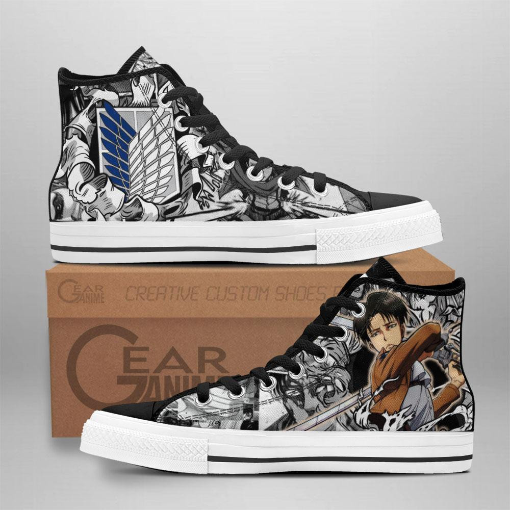 Levi Ackerman Custom High-Top Canvas Shoes