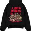 AOTSLY A.black hoodie flat back design - Attack On Titan UK Shop