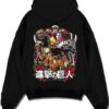 AOTTITN A.black hoodie flat back design - Attack On Titan UK Shop