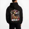 AOTTITN B.black hoodie male back view - Attack On Titan UK Shop