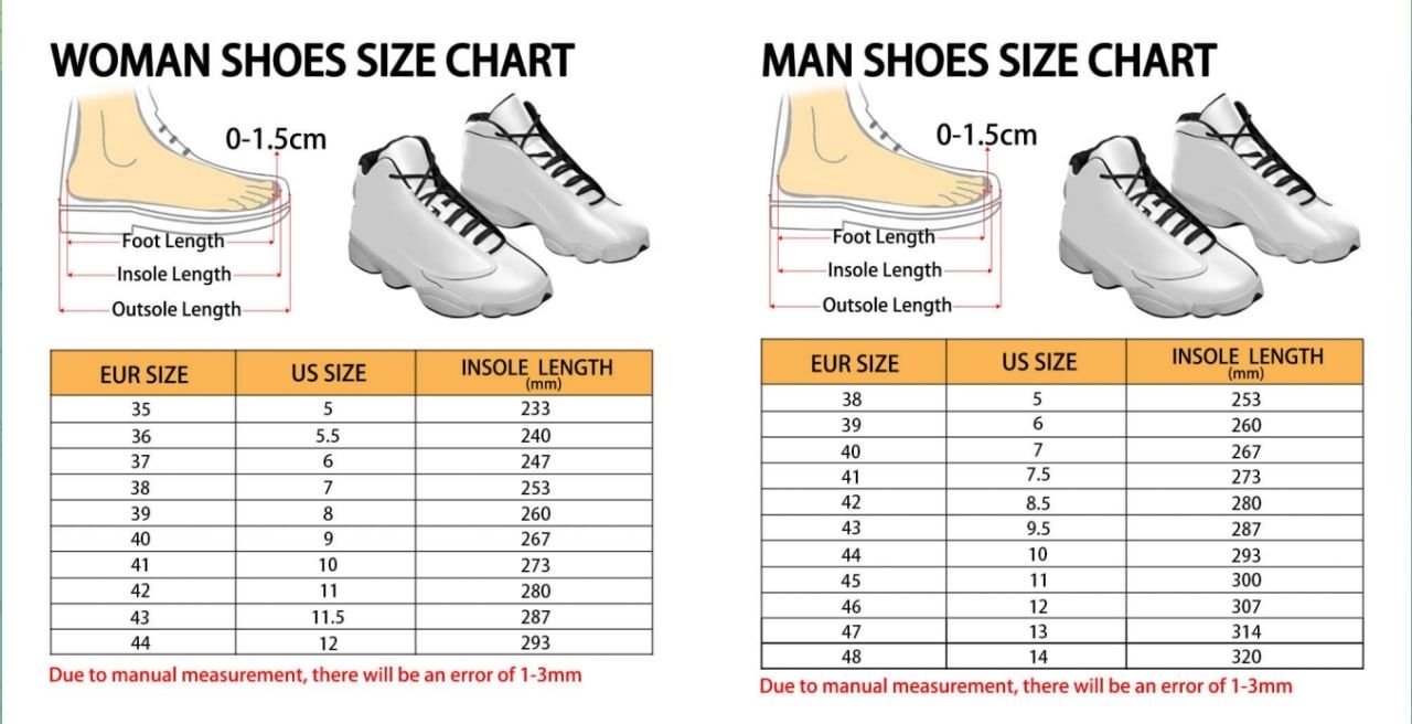 Air Jordan 13 Shoes Size Chart - Attack On Titan UK Shop