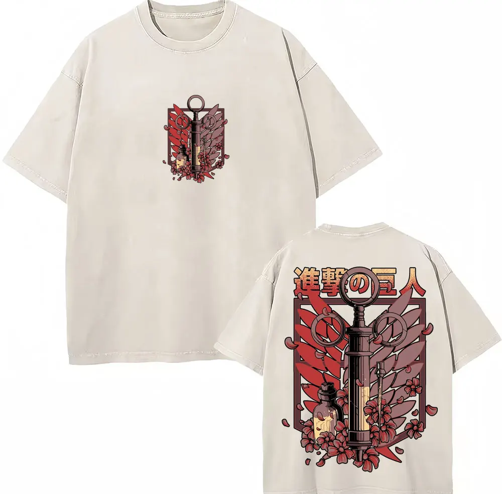 Wings of Freedom Anime Attack on Titan Mineral Wash T-shirt